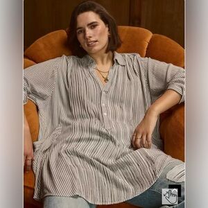 FP Free People Striped Relax Oversized Tunic Size S